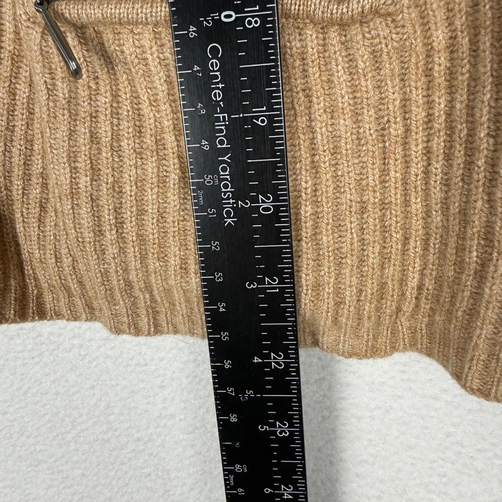 Banana Republic Womens XS Ribbed Full Zip Cardigan Sweater Tan Lambswool Blend - Picture 7 of 9